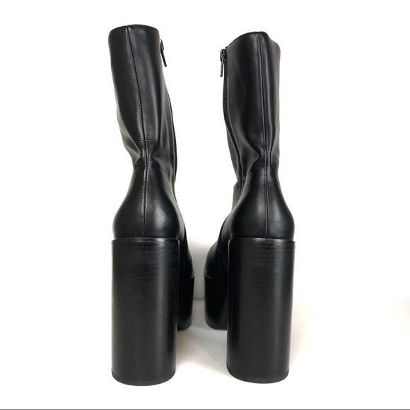 Jeffrey Campbell Mexique Platform Ankle Retro Boho Boots Glossy Black Sz 9.5 - Picture 4 of 7